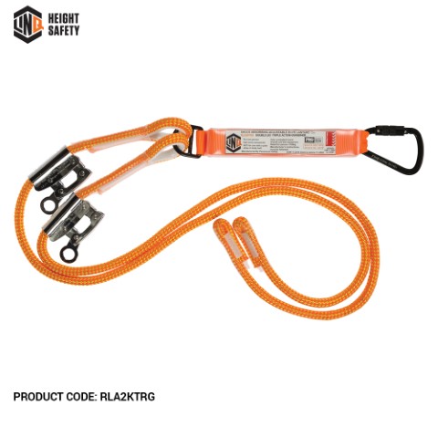 LINQ ROPE 2-LEG LANYARD 1-LEG 3X TRI-ACTION KARABINER 2X ROPE GRAB